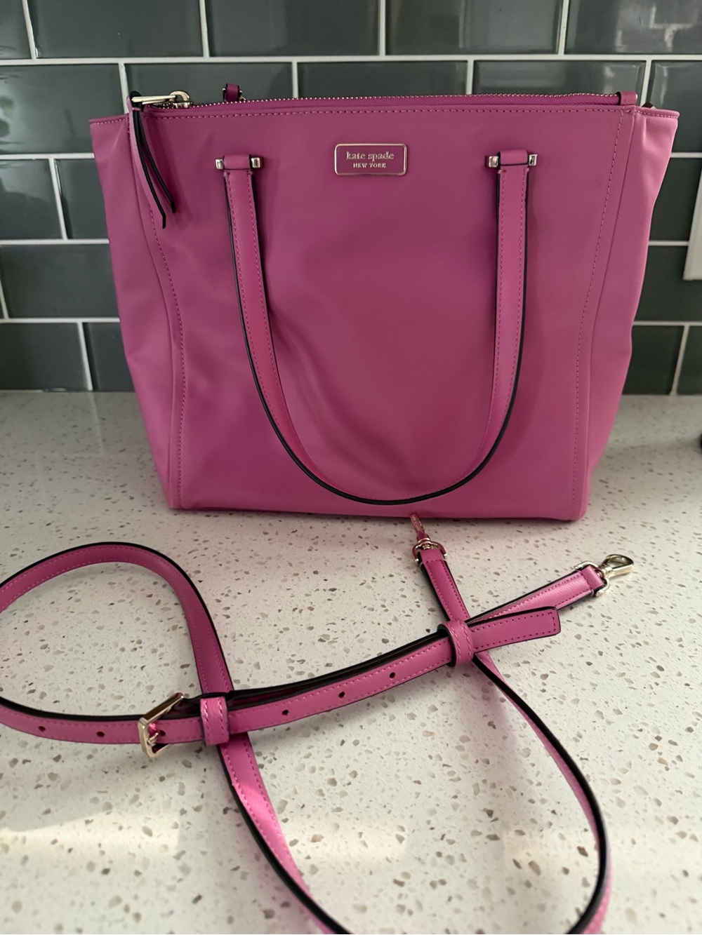kate spade Pink Convertible Shoulder Tote with Removable Strap
